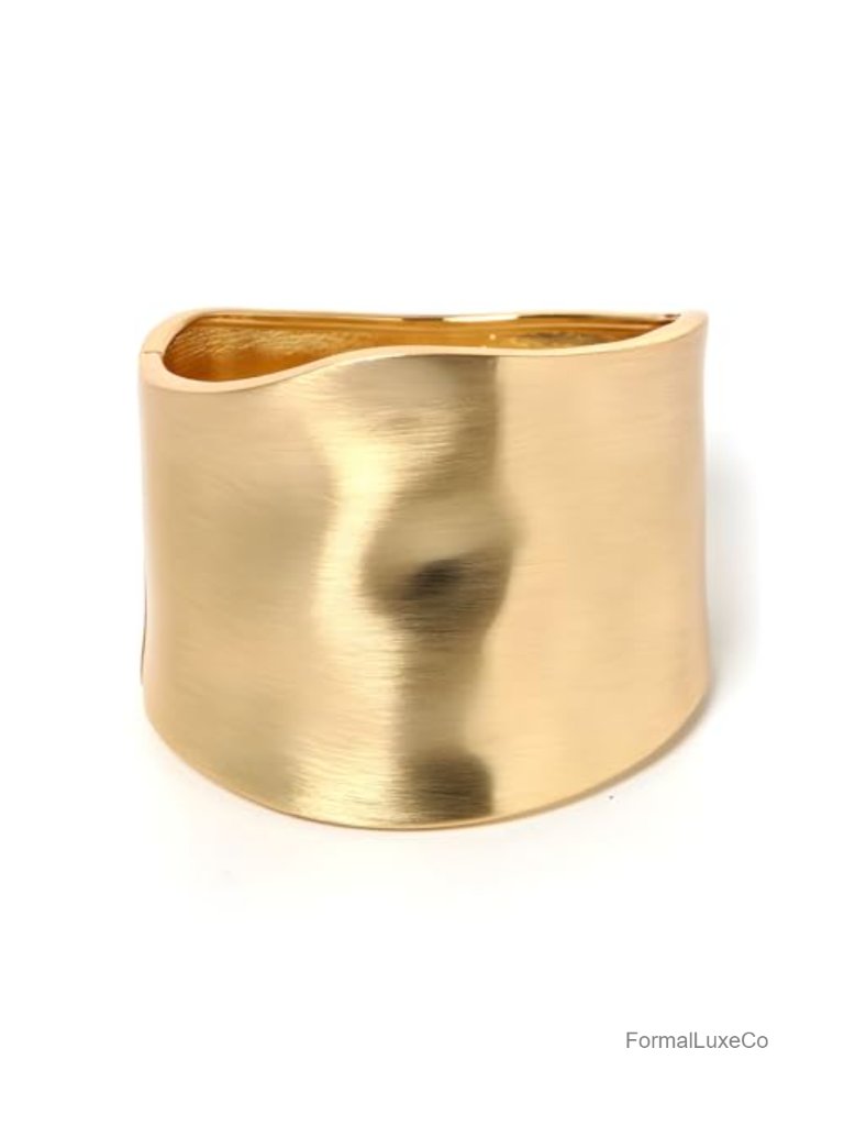 Wide Cuff Chunky 14k Gold Plated Open Bracelet Adjustable Bangle Fashion Jewelry